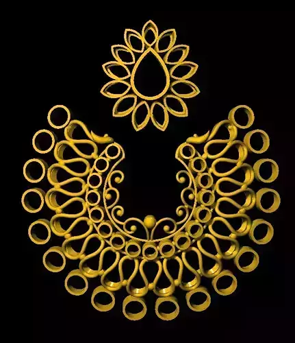 Earring gold necklace