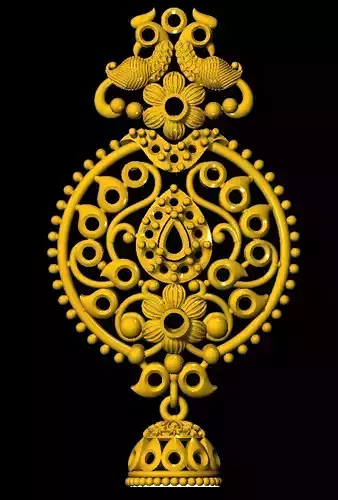 Earring ornate gold ornament