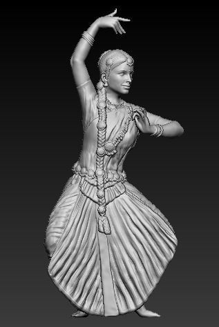 Indian Female Dance Pose 3D print model_1