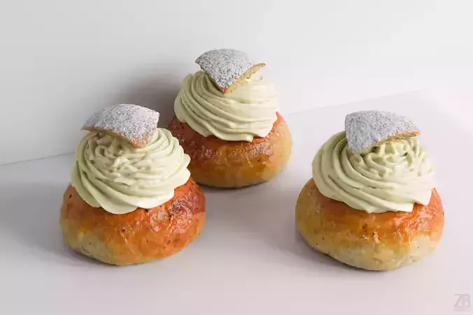 Cream Bun 3D model