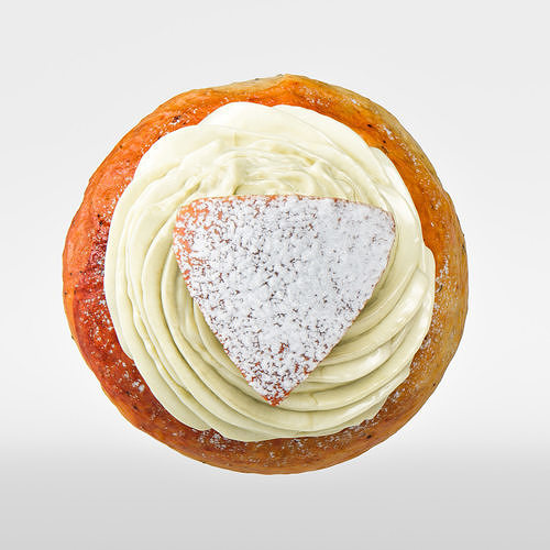 Cream Bun 3D model 7