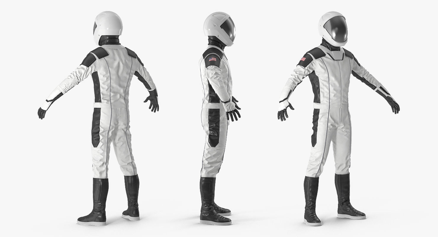 Futuristic Astronaut Space Suit 3D model_3