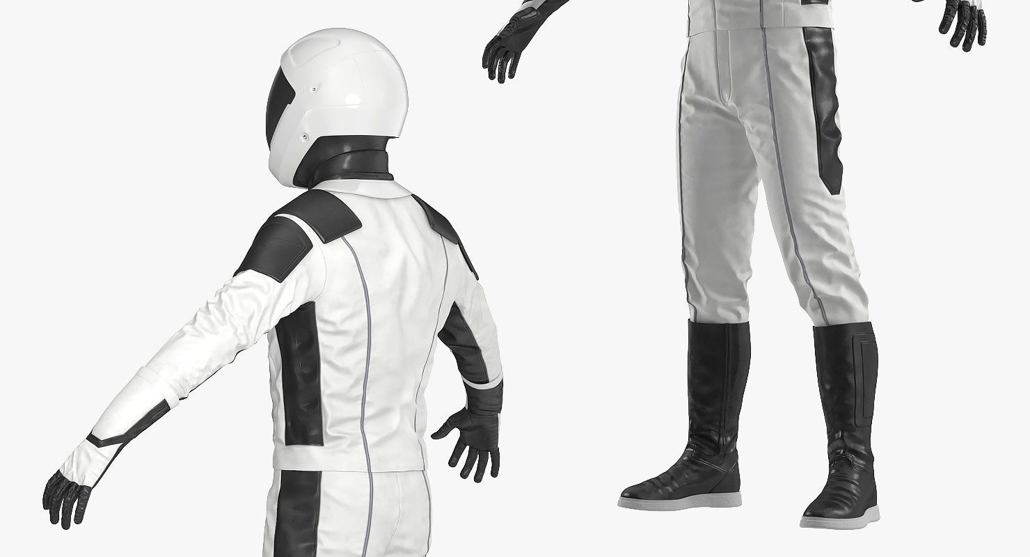 Futuristic Astronaut Space Suit 3D model_7