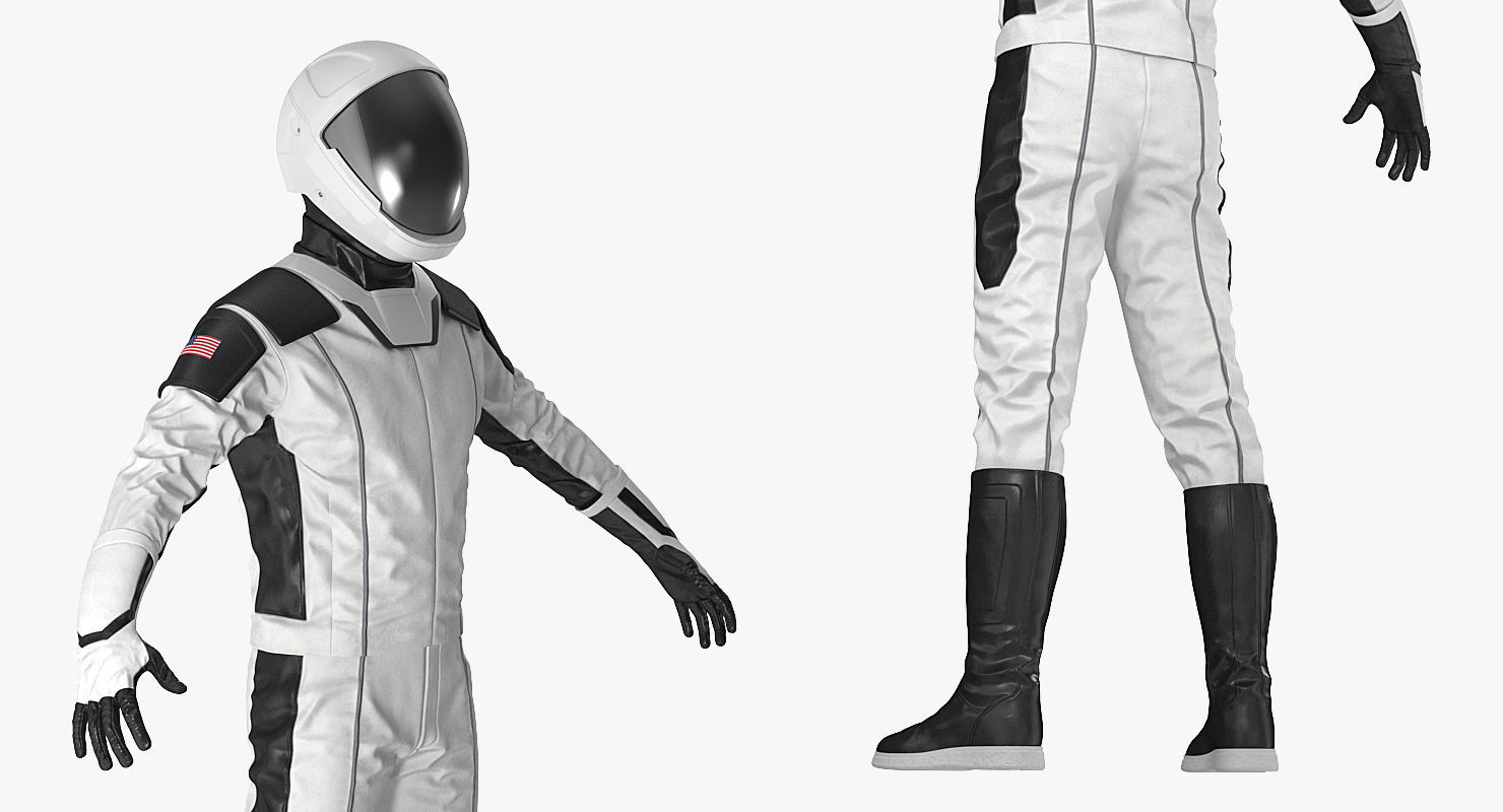 Futuristic Astronaut Space Suit 3D model_6