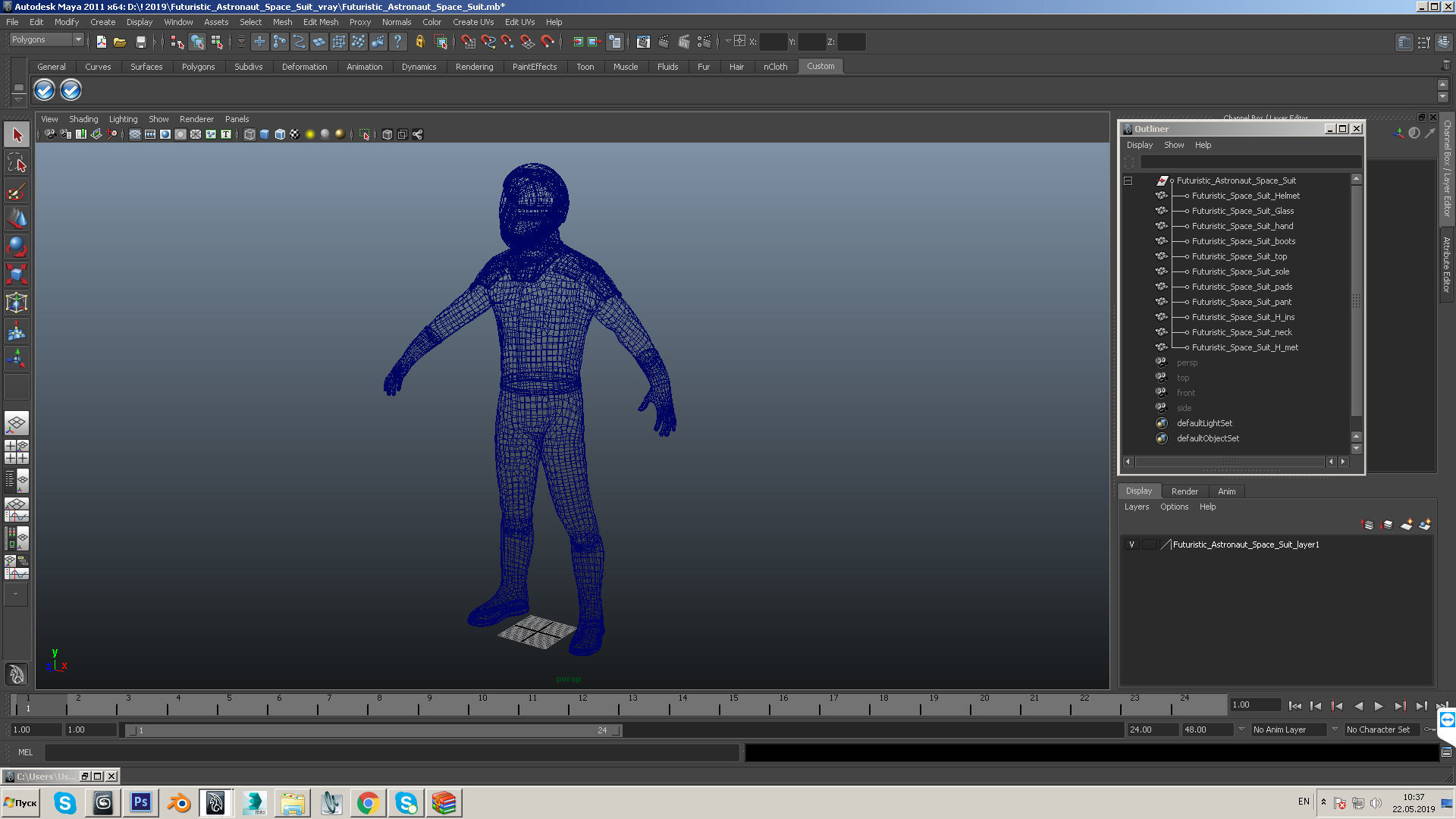 Futuristic Astronaut Space Suit 3D model_20