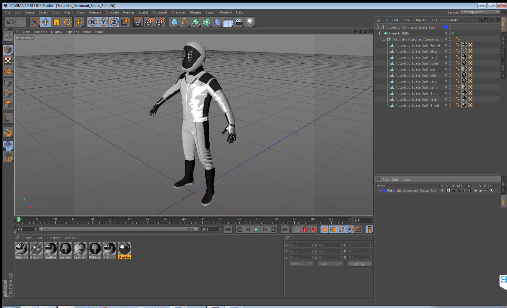 Futuristic Astronaut Space Suit 3D model_19