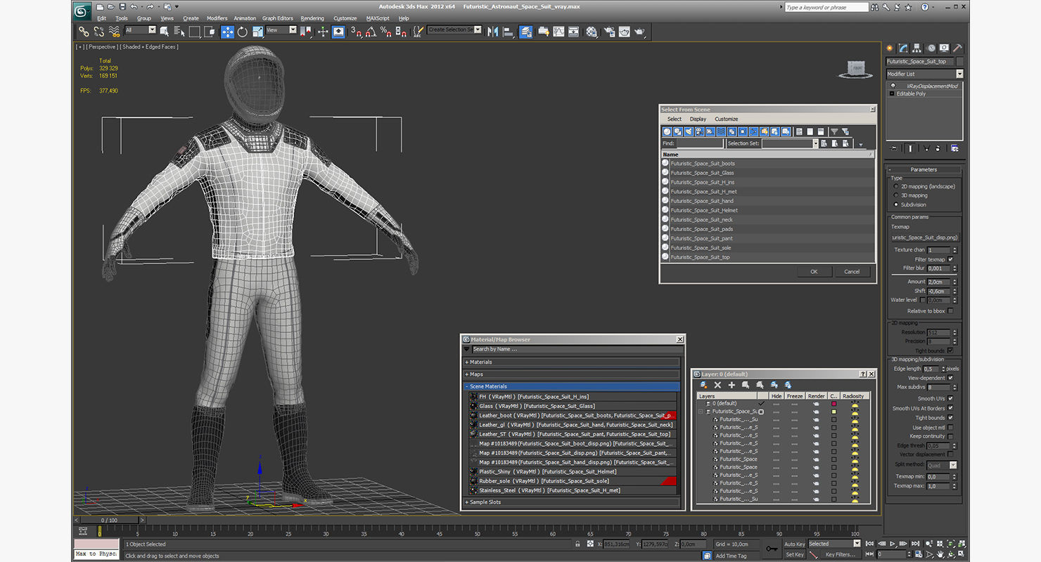 Futuristic Astronaut Space Suit 3D model_14