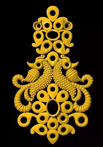 Earring ornate gold necklace with dragon