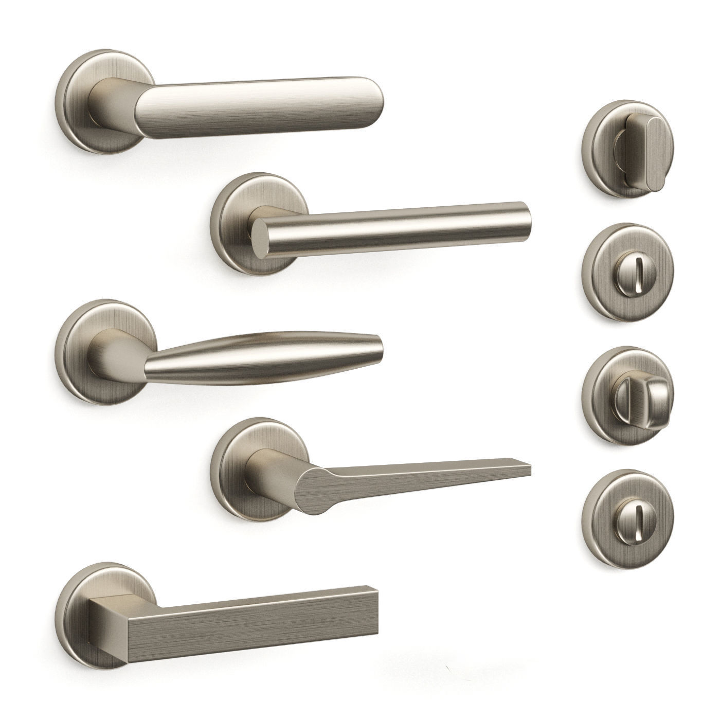 Olivari door handles set4 3D model CGTrader