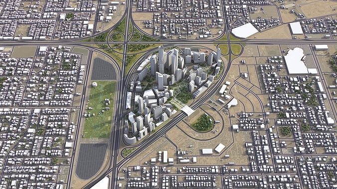 Riyadh - King Abdullah Financial District Low-poly 3D model 5