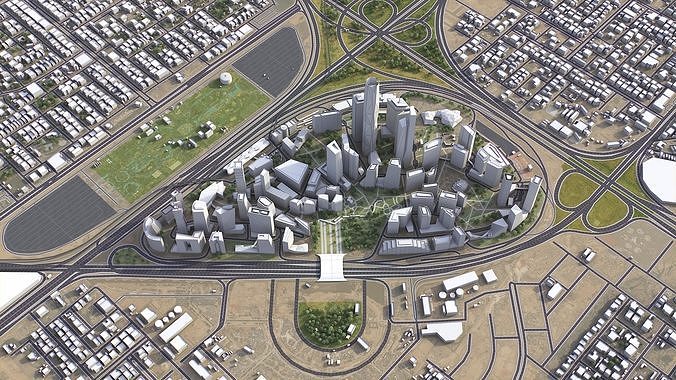 Riyadh - King Abdullah Financial District Low-poly 3D model 4