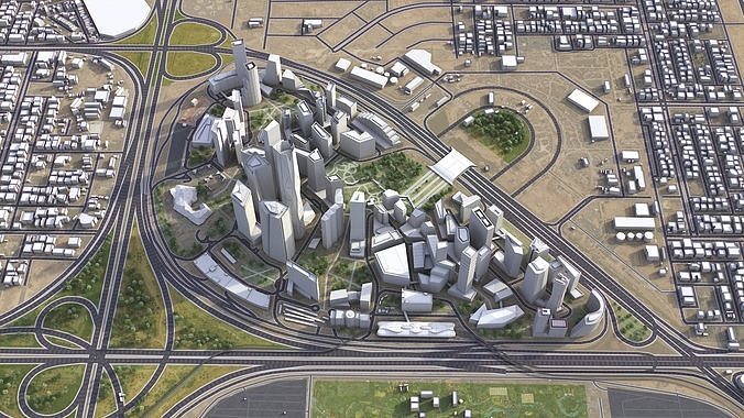 Riyadh - King Abdullah Financial District Low-poly 3D model 6