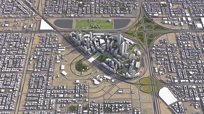 Riyadh - King Abdullah Financial District Low-poly 3D model 3