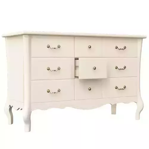 Console 6 drawers Provence ivory 3D model