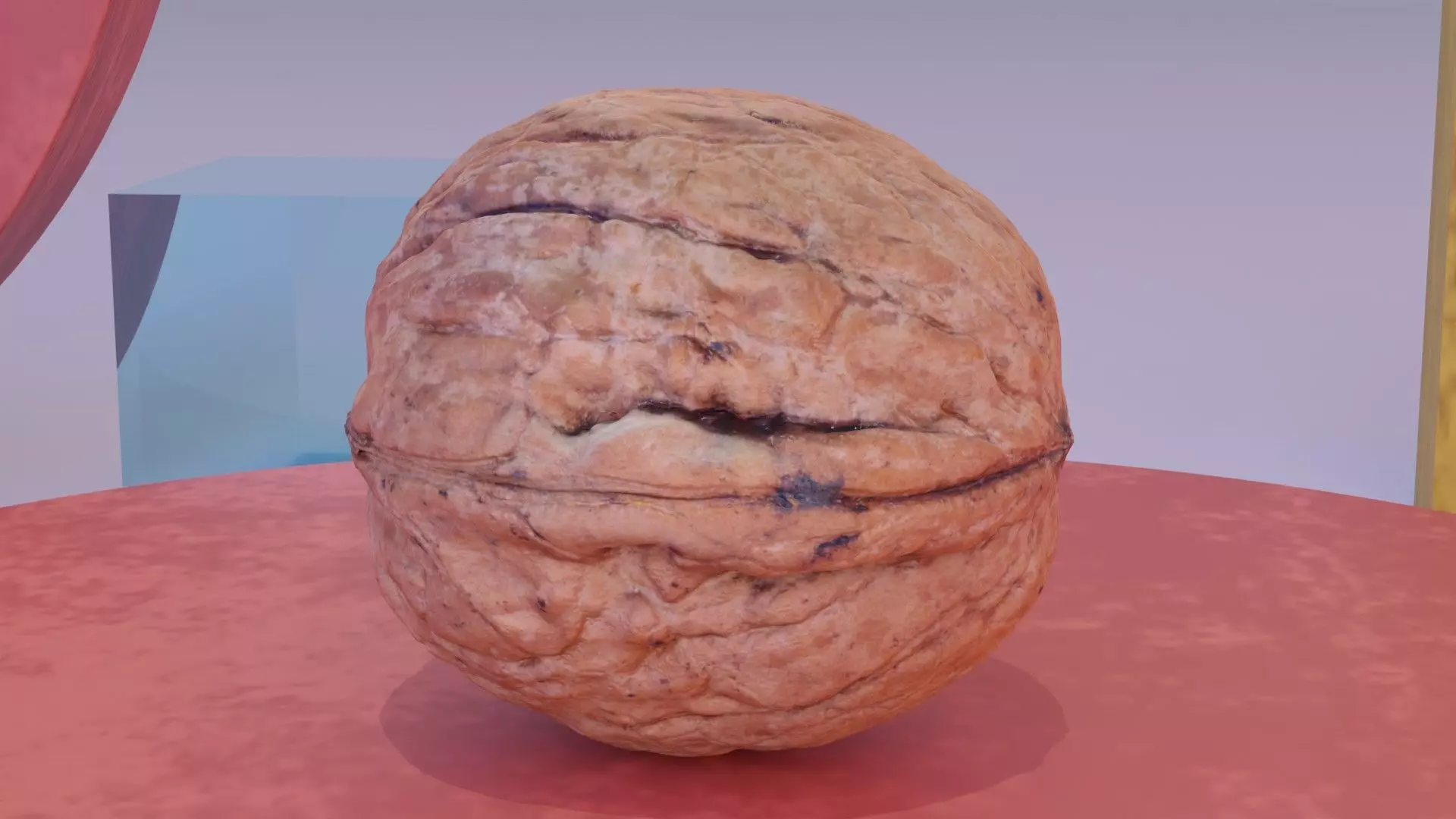 Walnut fruit 07 high-poly 3D model_0