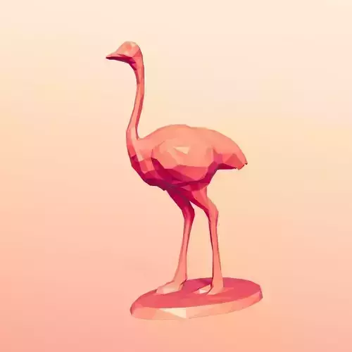 LowPoly Ostrich  Figurine -- Ready for 3D Printing 3D print model
