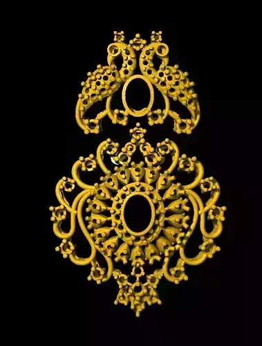 Earring gold ornate ornament