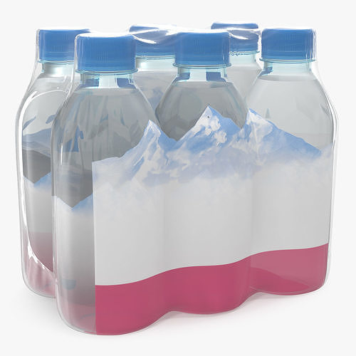 Mineral Water 330ml Bottle Pack 3D model