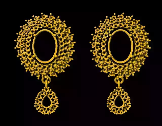 Earring pair of gold earrings