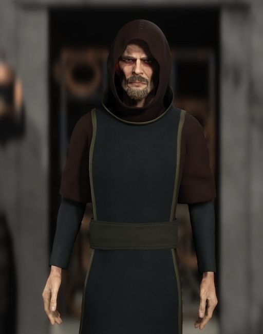 Fantasy Acolyte - Fantasy Clothing Low-poly 3D model_13