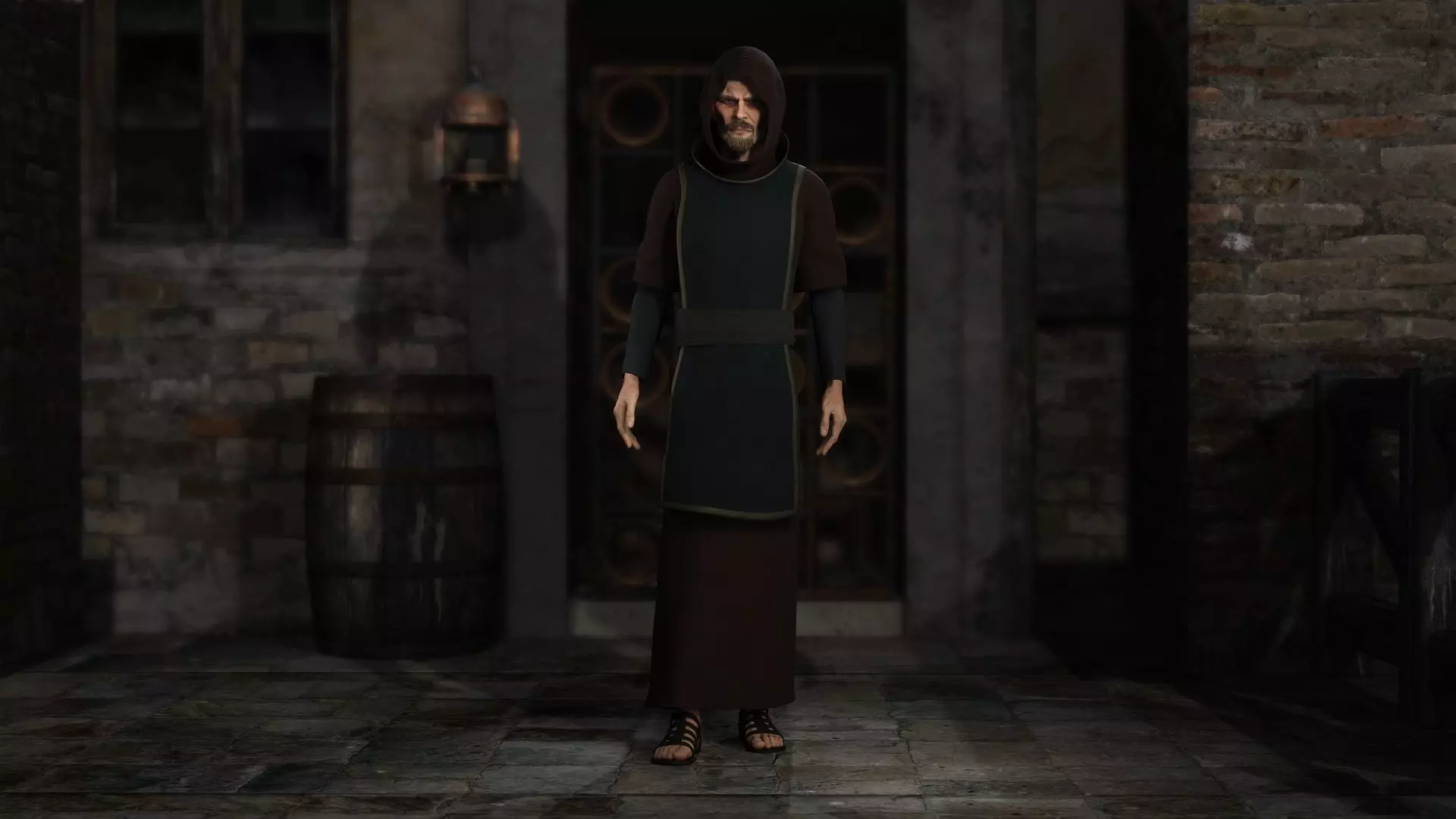 Fantasy Acolyte - Fantasy Clothing Low-poly 3D model_0