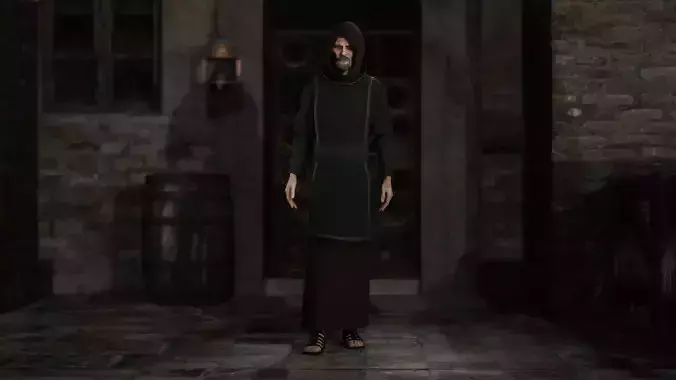 Fantasy Acolyte - Fantasy Clothing Low-poly 3D model