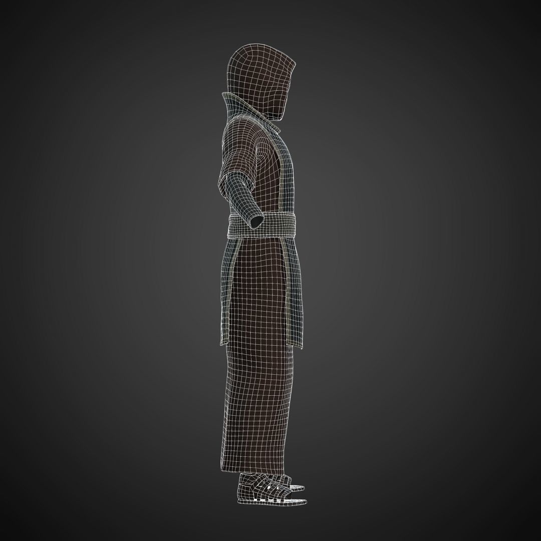 Fantasy Acolyte - Fantasy Clothing Low-poly 3D model_3