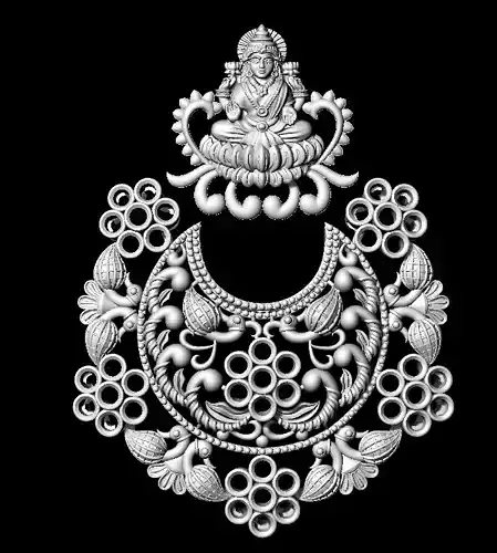 Earring necklace with ornate design