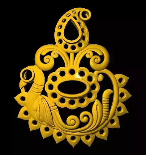 Earring ornate pendant