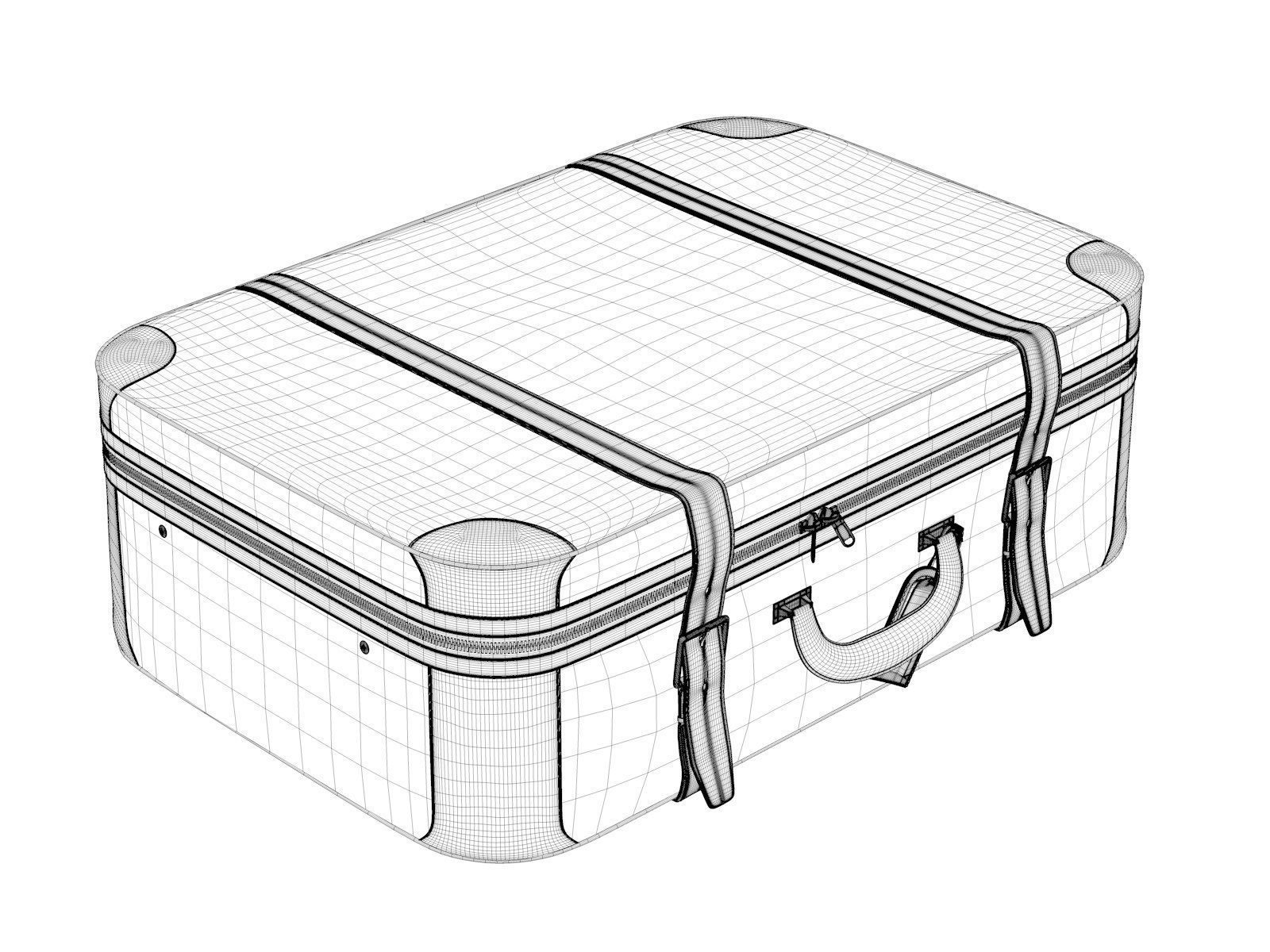 1980 Vintage Suitcase 3D model_3