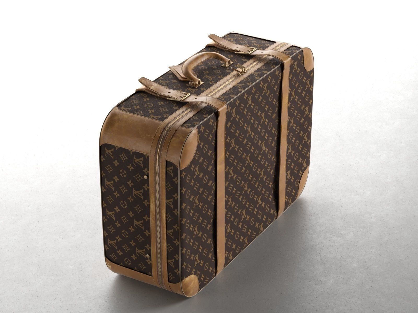 1980 Vintage Suitcase 3D model_2