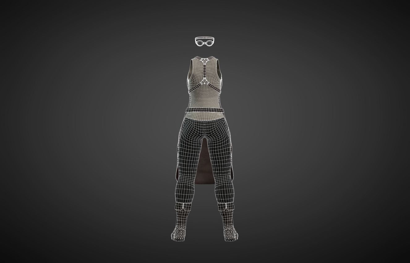 The Blacksmith Female - Fantasy Clothing Low-poly 3D model_5