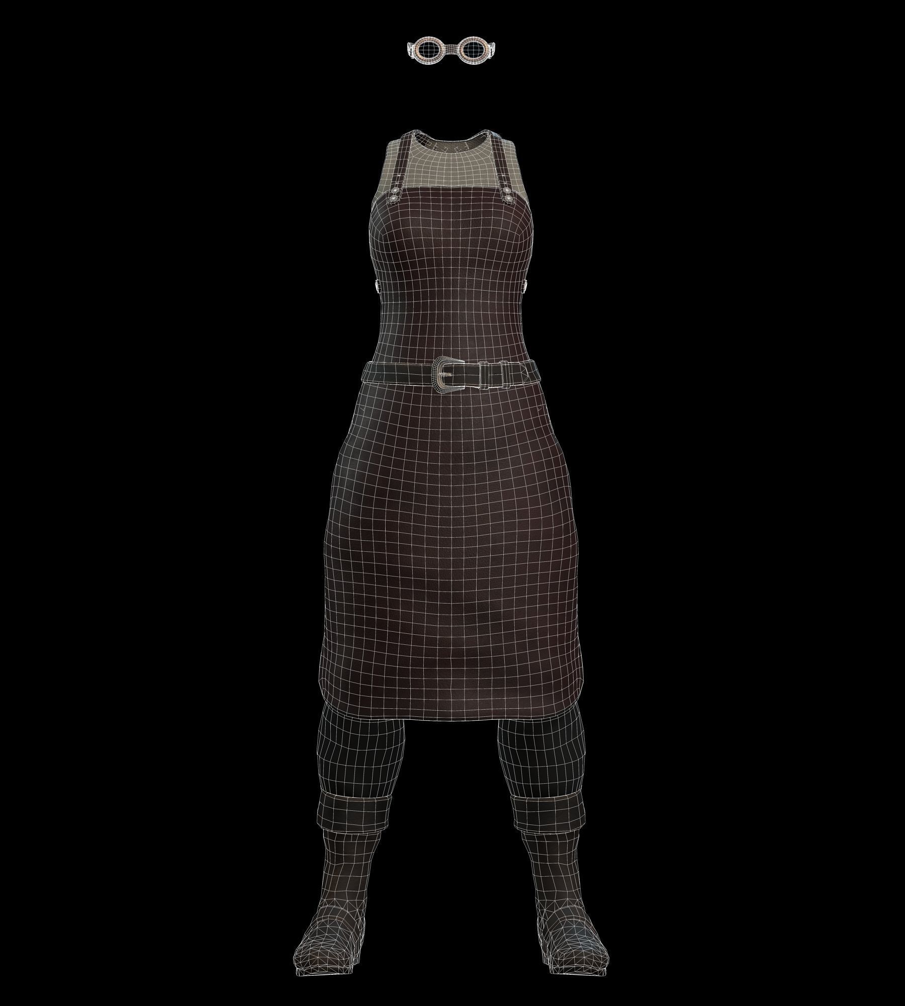 The Blacksmith Female - Fantasy Clothing Low-poly 3D model_11
