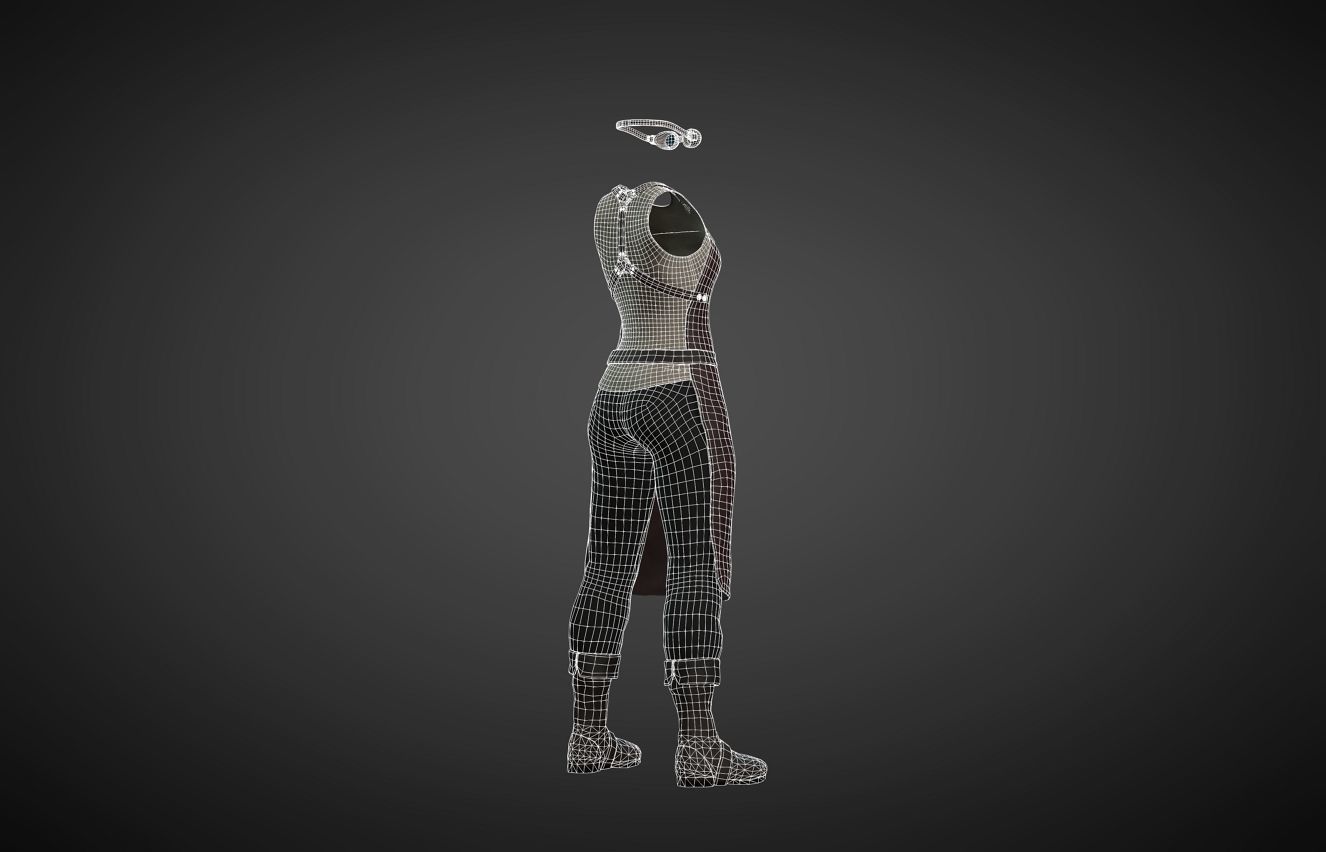 The Blacksmith Female - Fantasy Clothing Low-poly 3D model_4