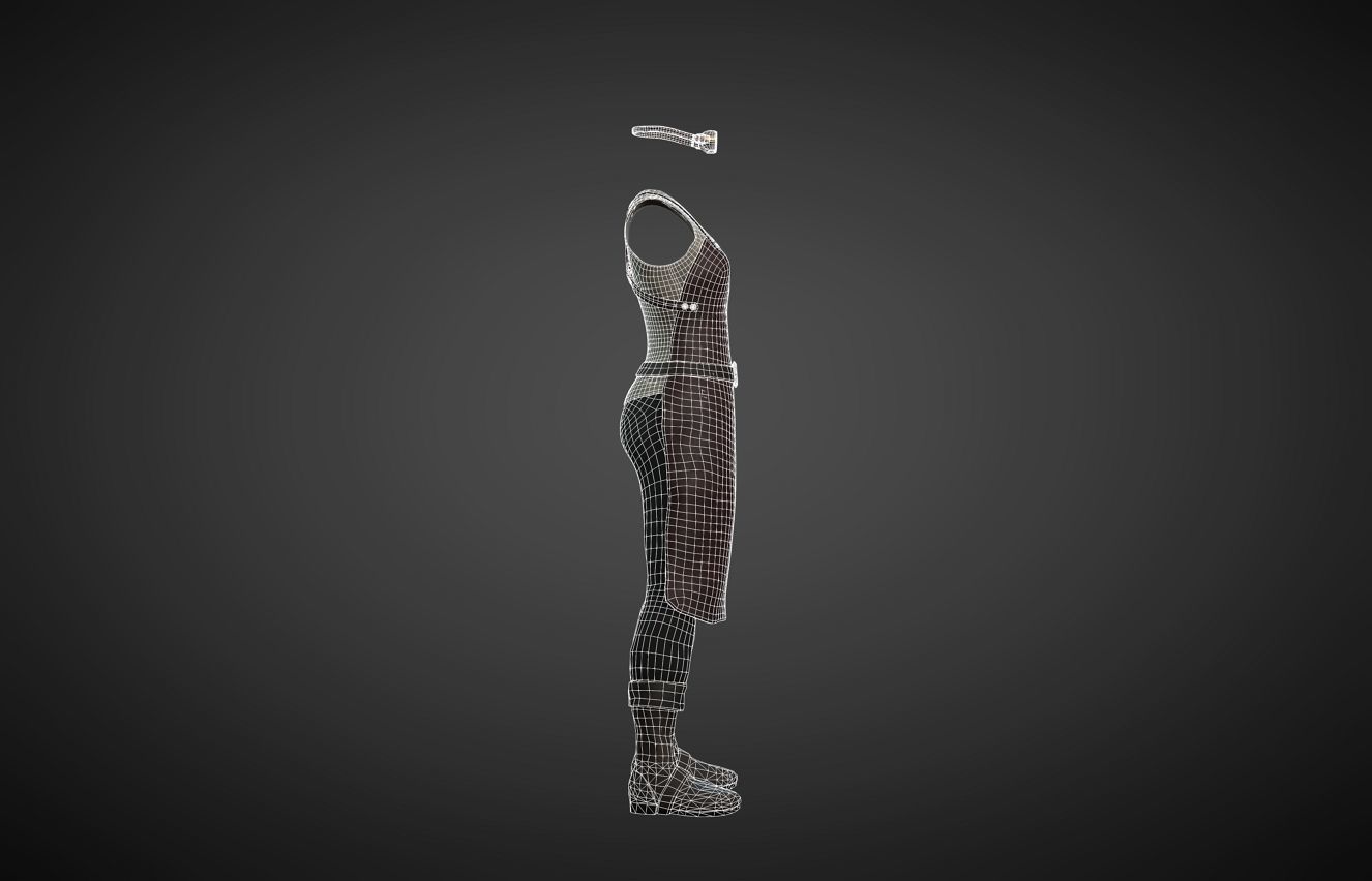 The Blacksmith Female - Fantasy Clothing Low-poly 3D model_3