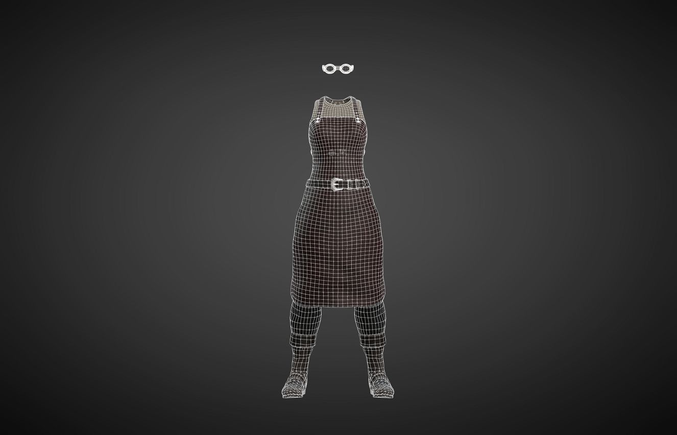 The Blacksmith Female - Fantasy Clothing Low-poly 3D model_1