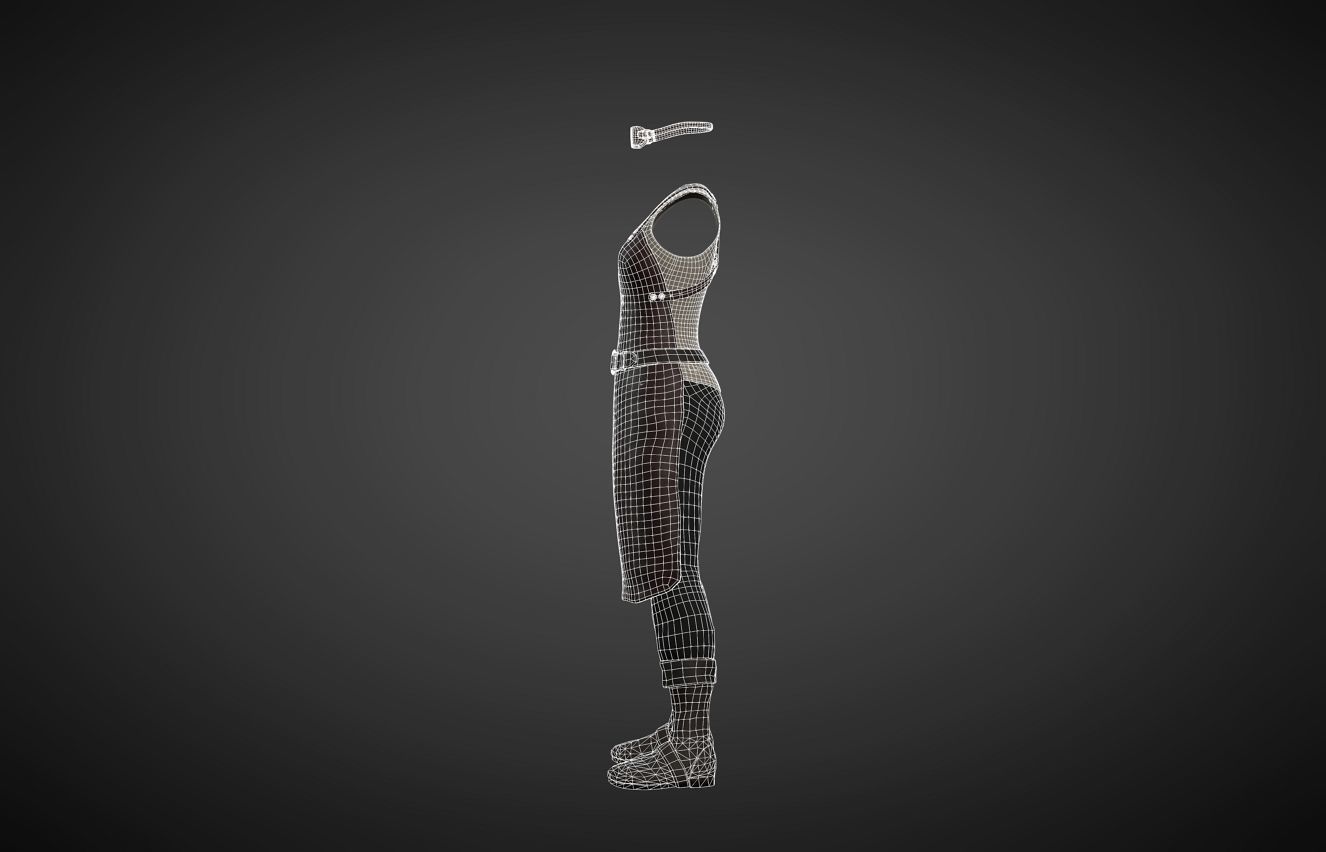 The Blacksmith Female - Fantasy Clothing Low-poly 3D model_7