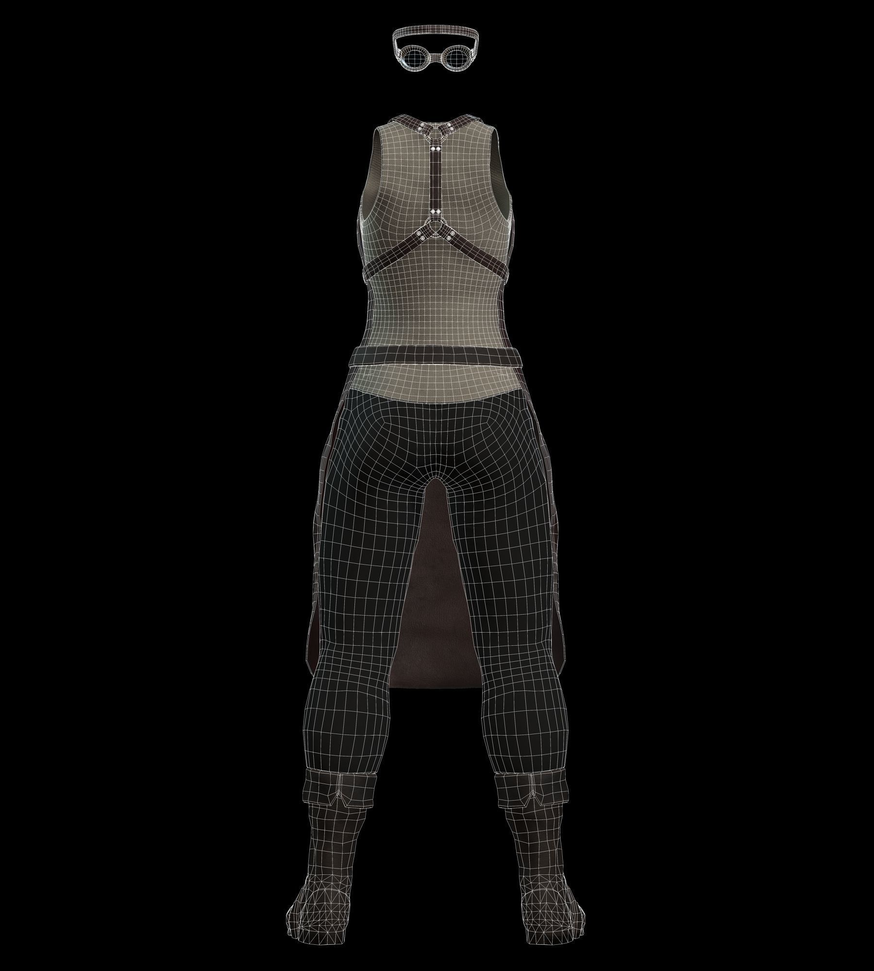 The Blacksmith Female - Fantasy Clothing Low-poly 3D model_12