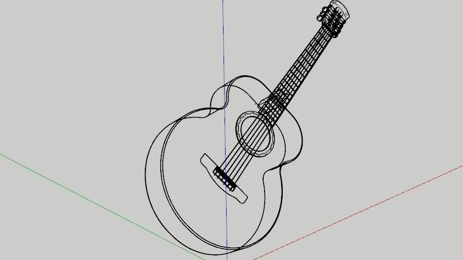 CLASSIC GUITAR Low-poly 3D model_11