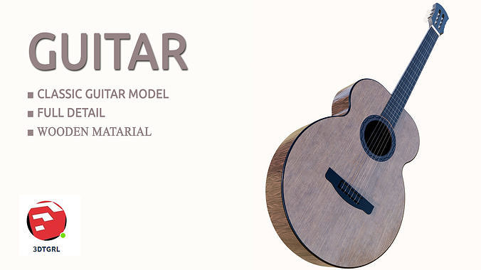 CLASSIC GUITAR Low-poly 3D model