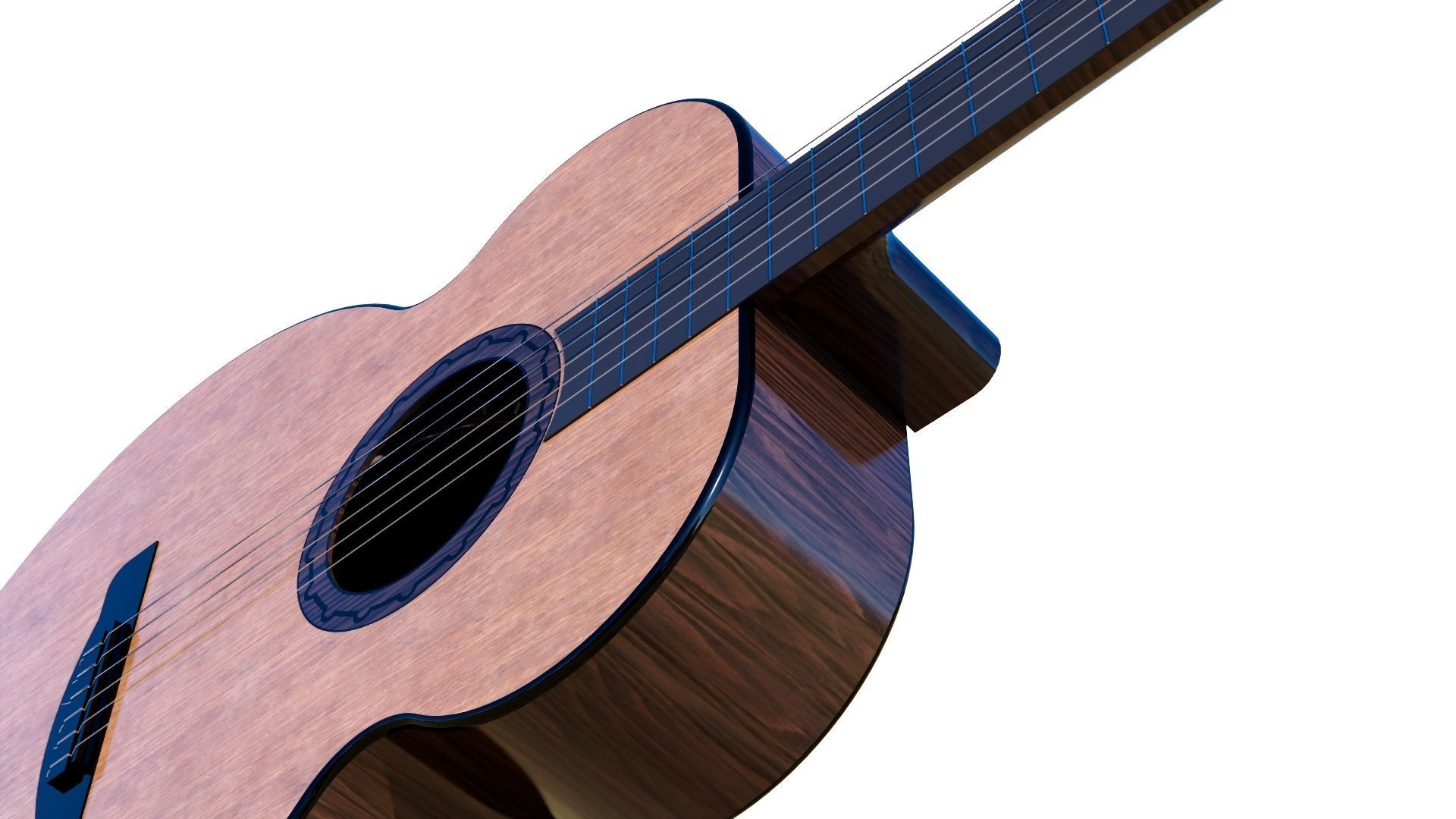 CLASSIC GUITAR Low-poly 3D model_5