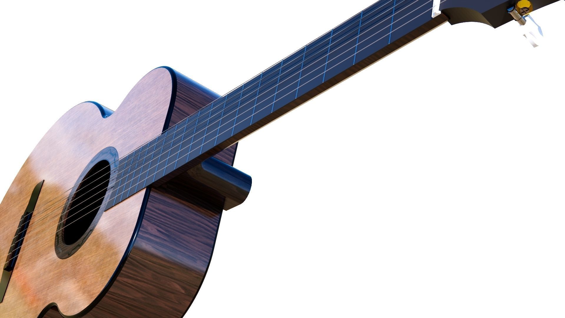 CLASSIC GUITAR Low-poly 3D model_3