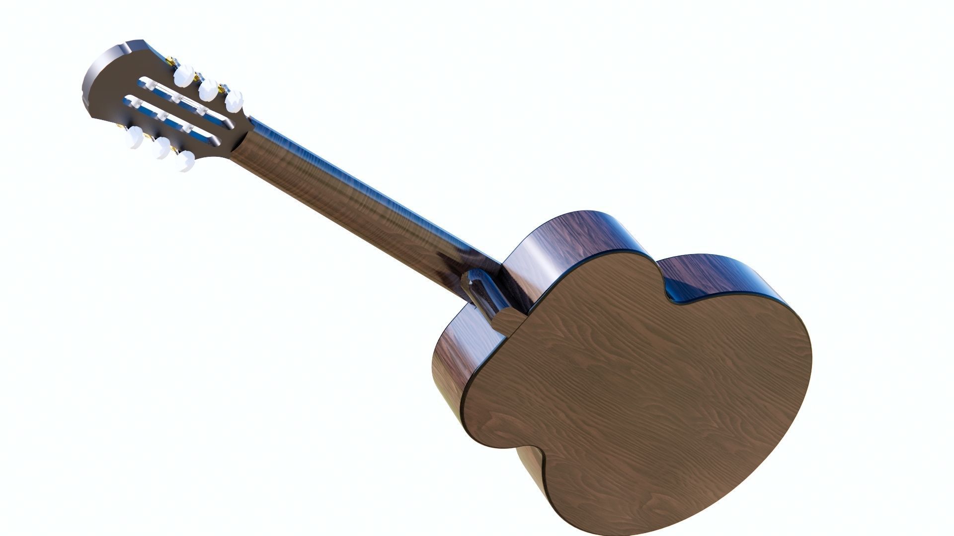 CLASSIC GUITAR Low-poly 3D model_4