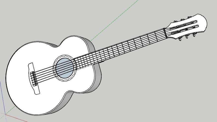 CLASSIC GUITAR Low-poly 3D model_18