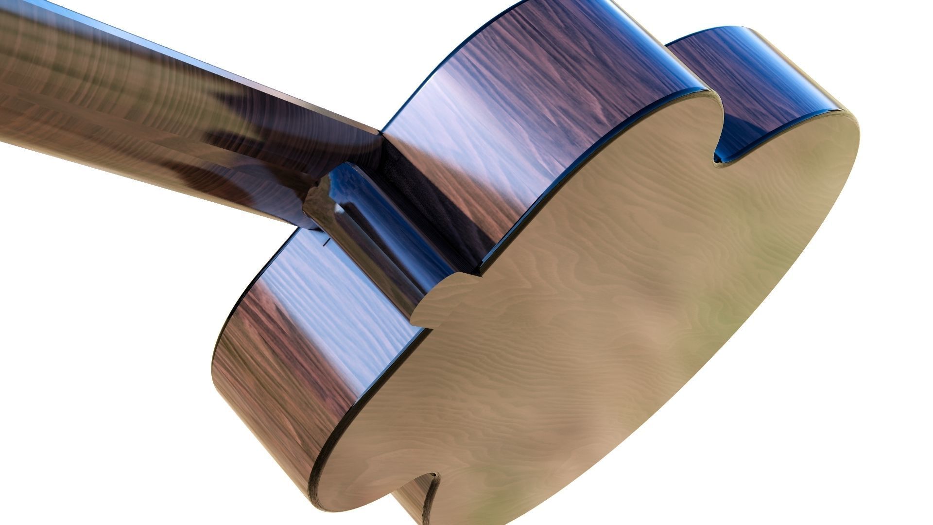 CLASSIC GUITAR Low-poly 3D model_6