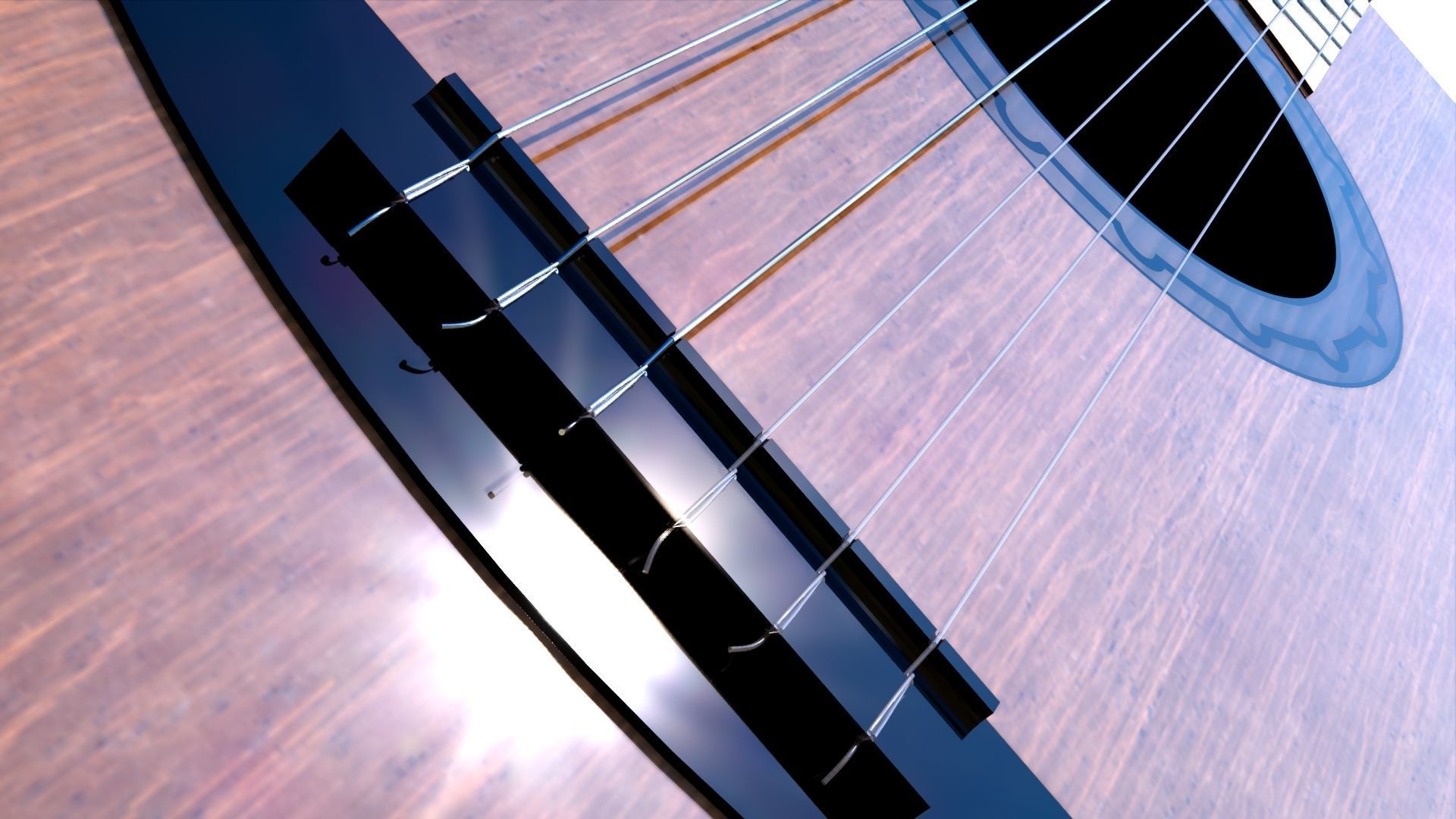 CLASSIC GUITAR Low-poly 3D model_9