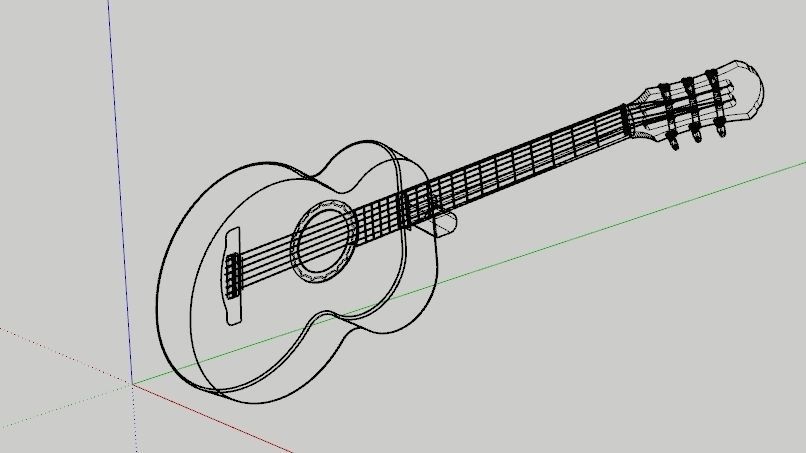 CLASSIC GUITAR Low-poly 3D model_12