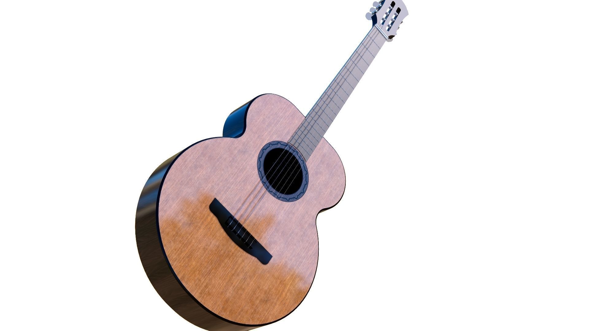 CLASSIC GUITAR Low-poly 3D model_2