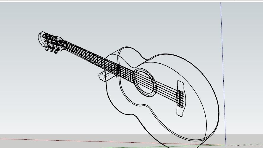 CLASSIC GUITAR Low-poly 3D model_14