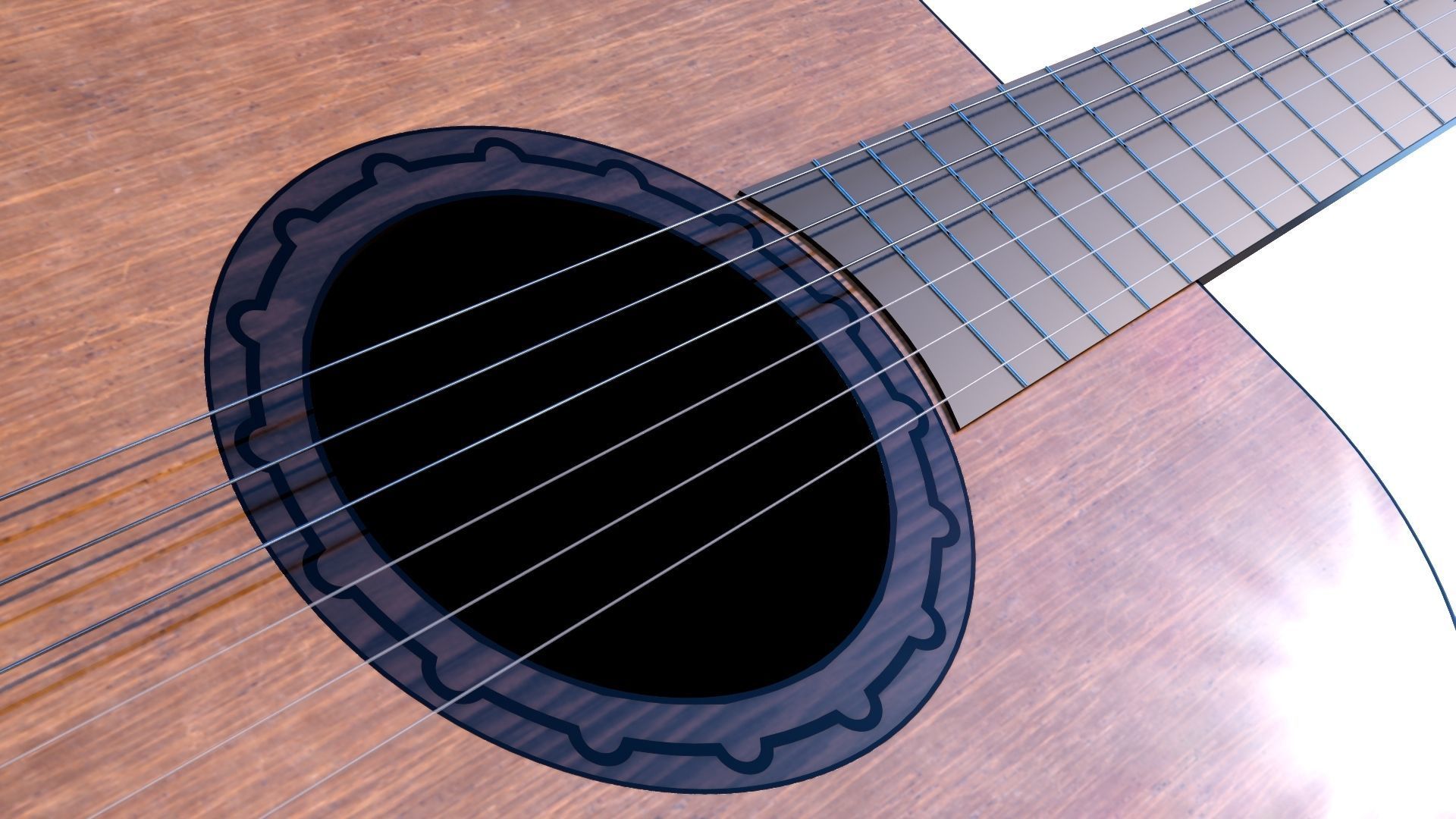 CLASSIC GUITAR Low-poly 3D model_40